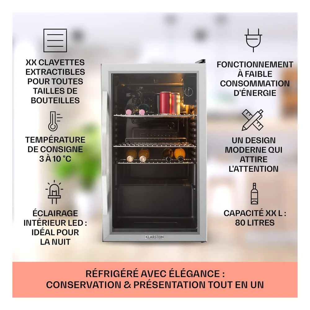 Klarstein Réfrigérateur 80 L