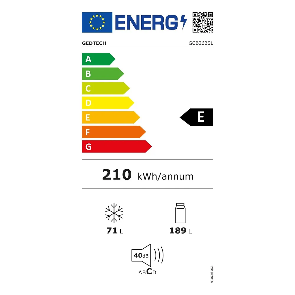GEDTECH Réfrigérateur 262 L GCB262SL