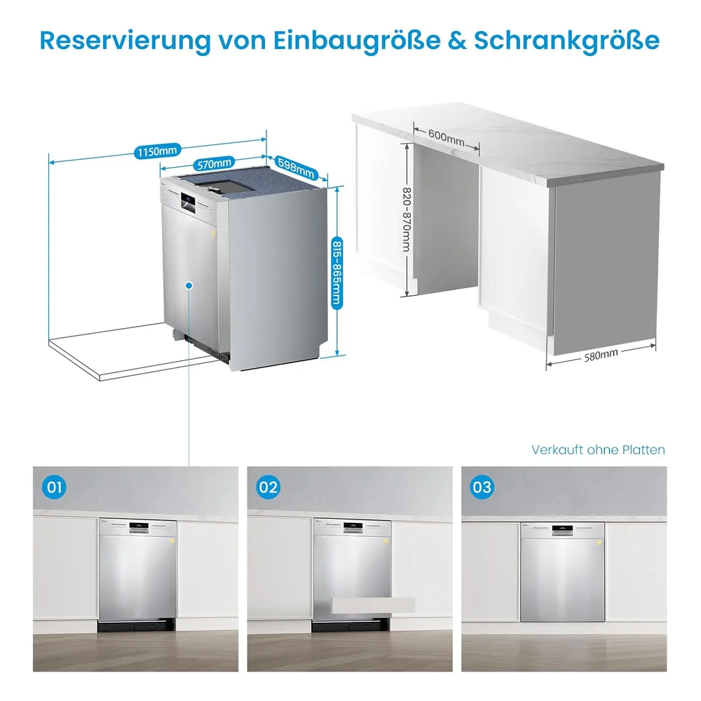Midea Lave-vaisselle 7.35X14BS