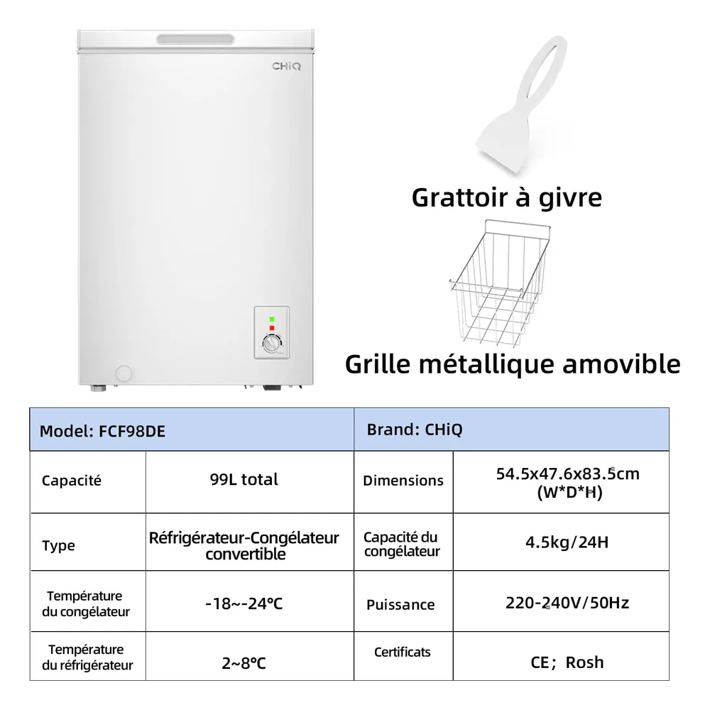CHiQ Congélateur 99 L FCF98DE