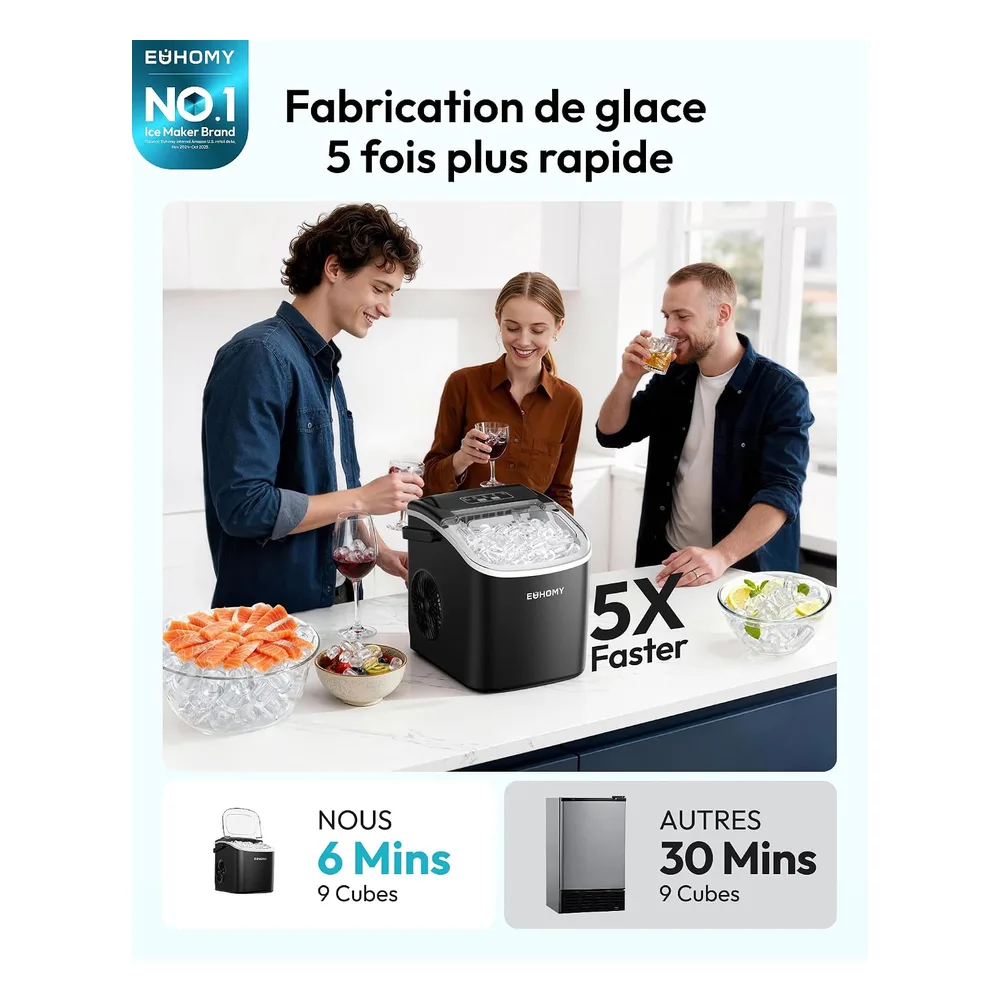 EUHOMY Machine à glaçons