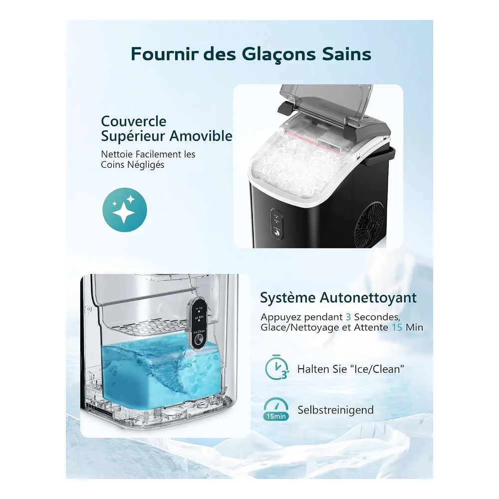 EUHOMY Machine à glaçons QPW2