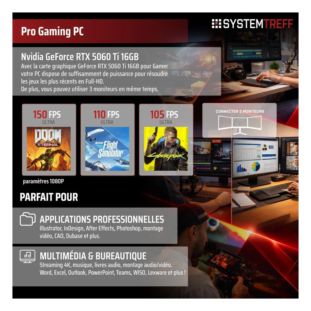 SYSTEMTREFF PC de bureau i5-12600KF