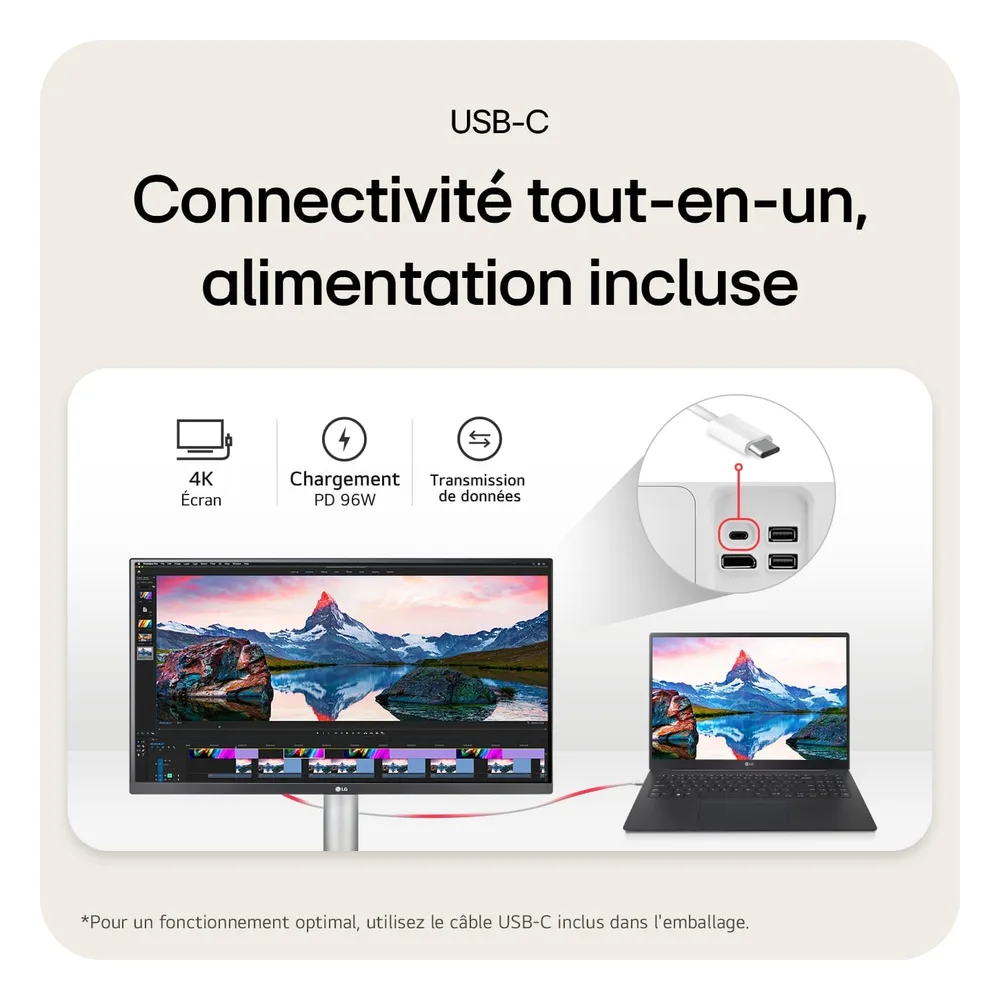 LG Écran PC 27" 27UP850K-W