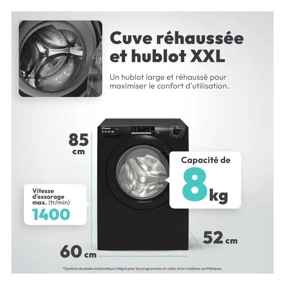 Candy Lave-linge 8 kg 148TMBBE