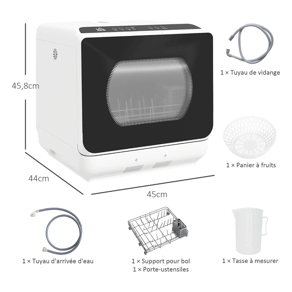 HOMCOM Lave-vaisselle 4 couverts
