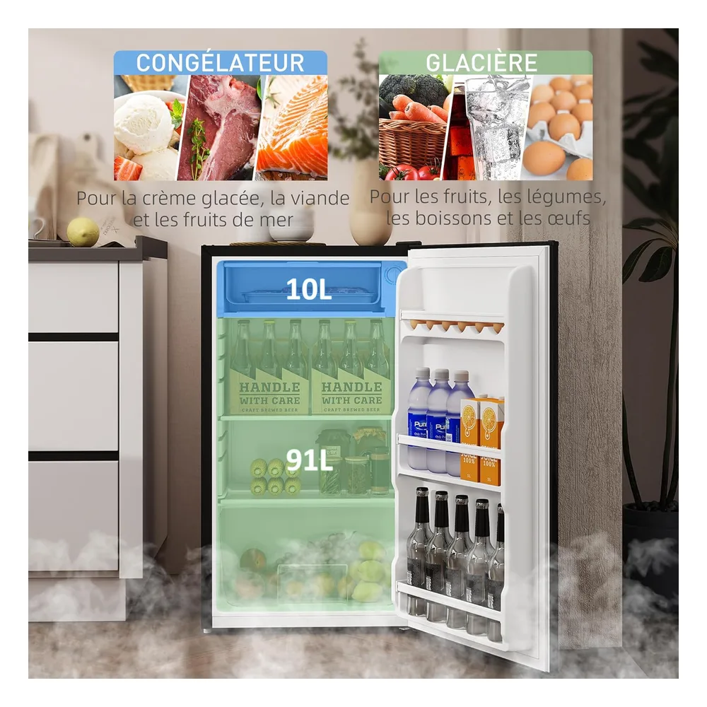 HOMCOM Réfrigérateur 91 L
