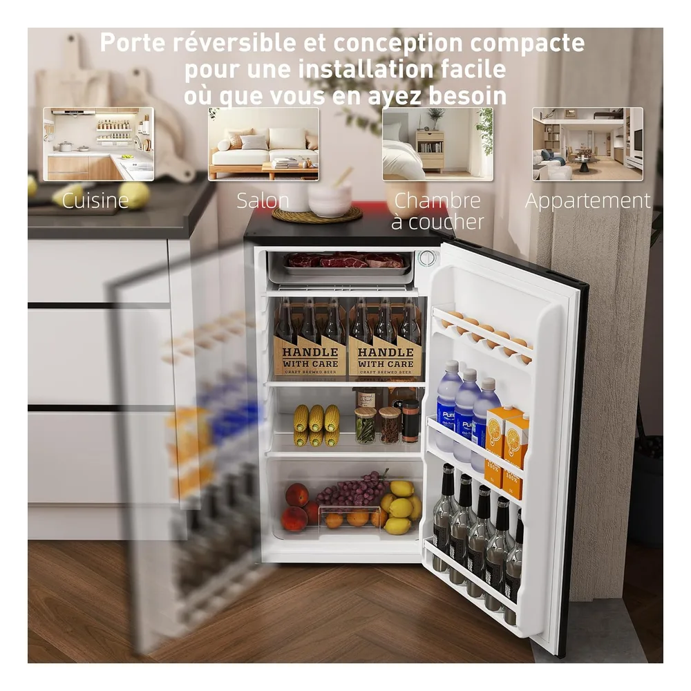 HOMCOM Réfrigérateur 91 L
