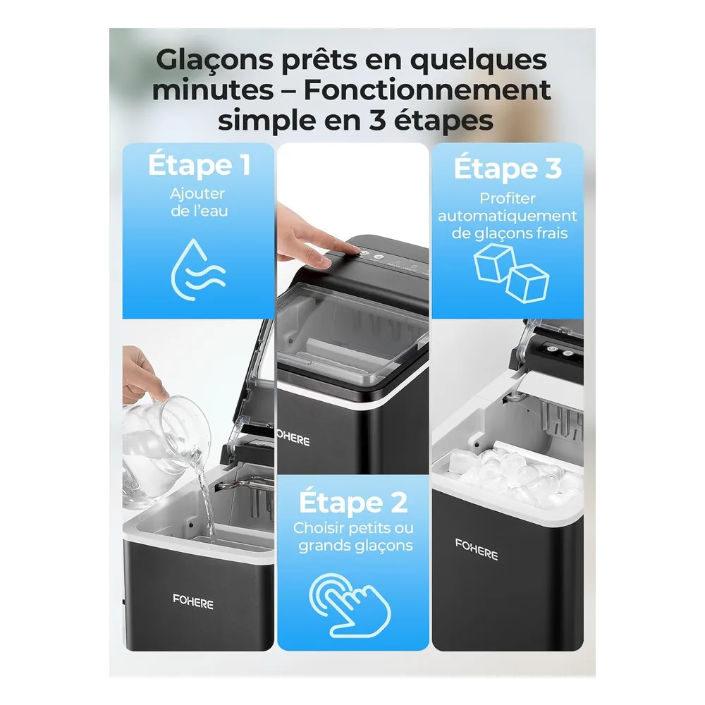 FOHERE Machine à glaçons HXBB