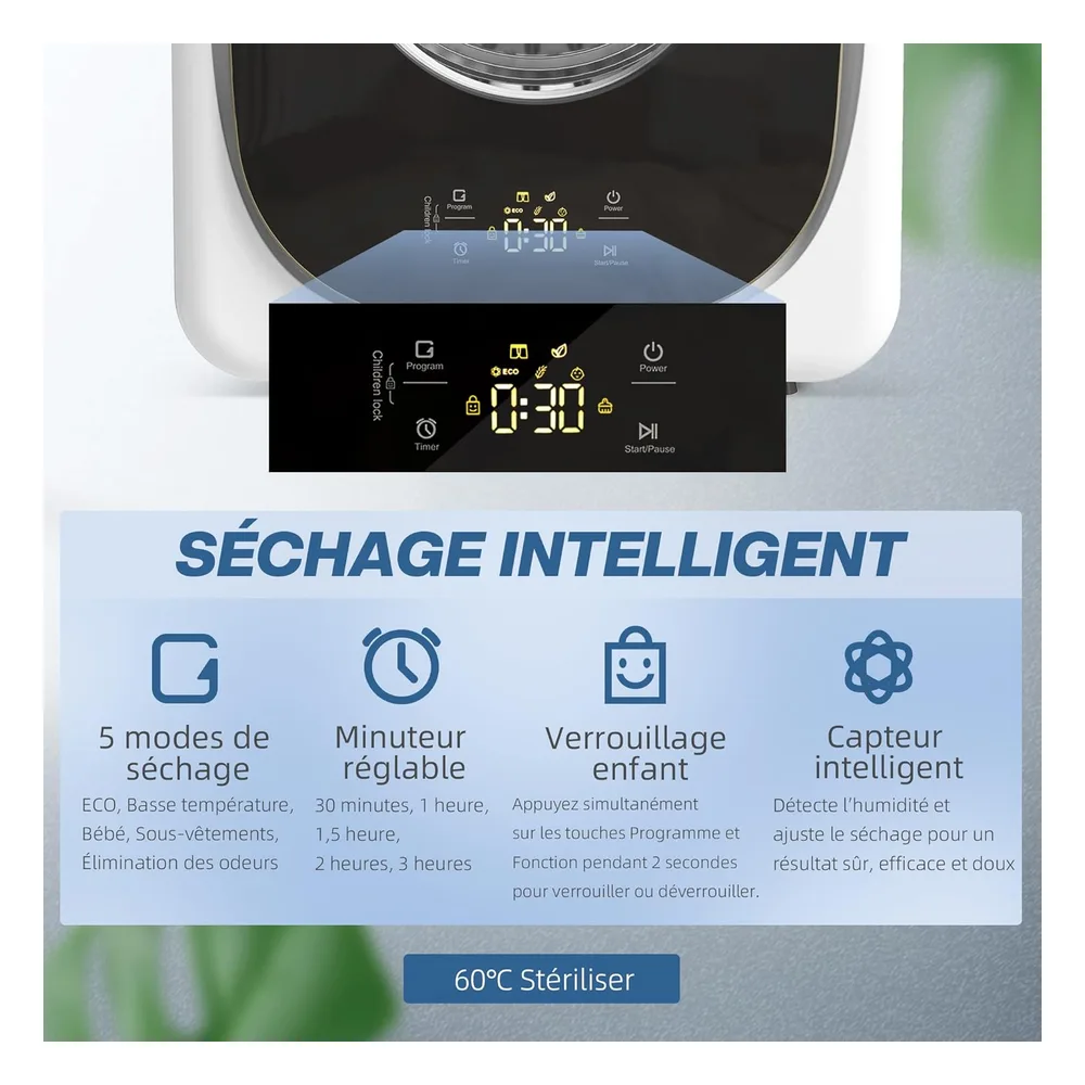 HOMCOM Sèche-linge 4 kg