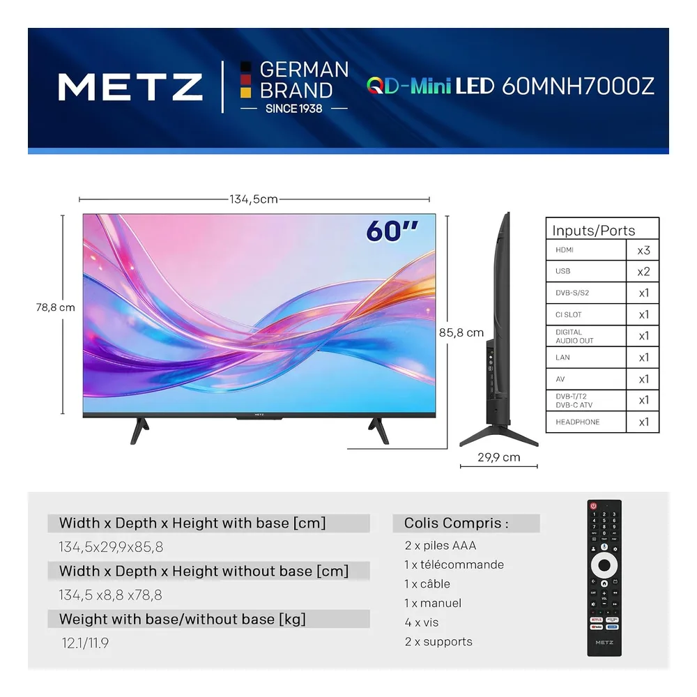 Metz Smart TV 60" 60MNH7000Z