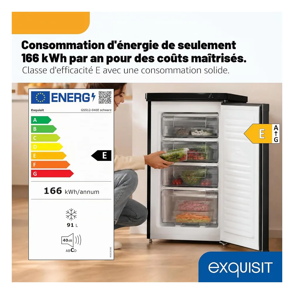 Exquisit Congélateur 91 L GS512-040E