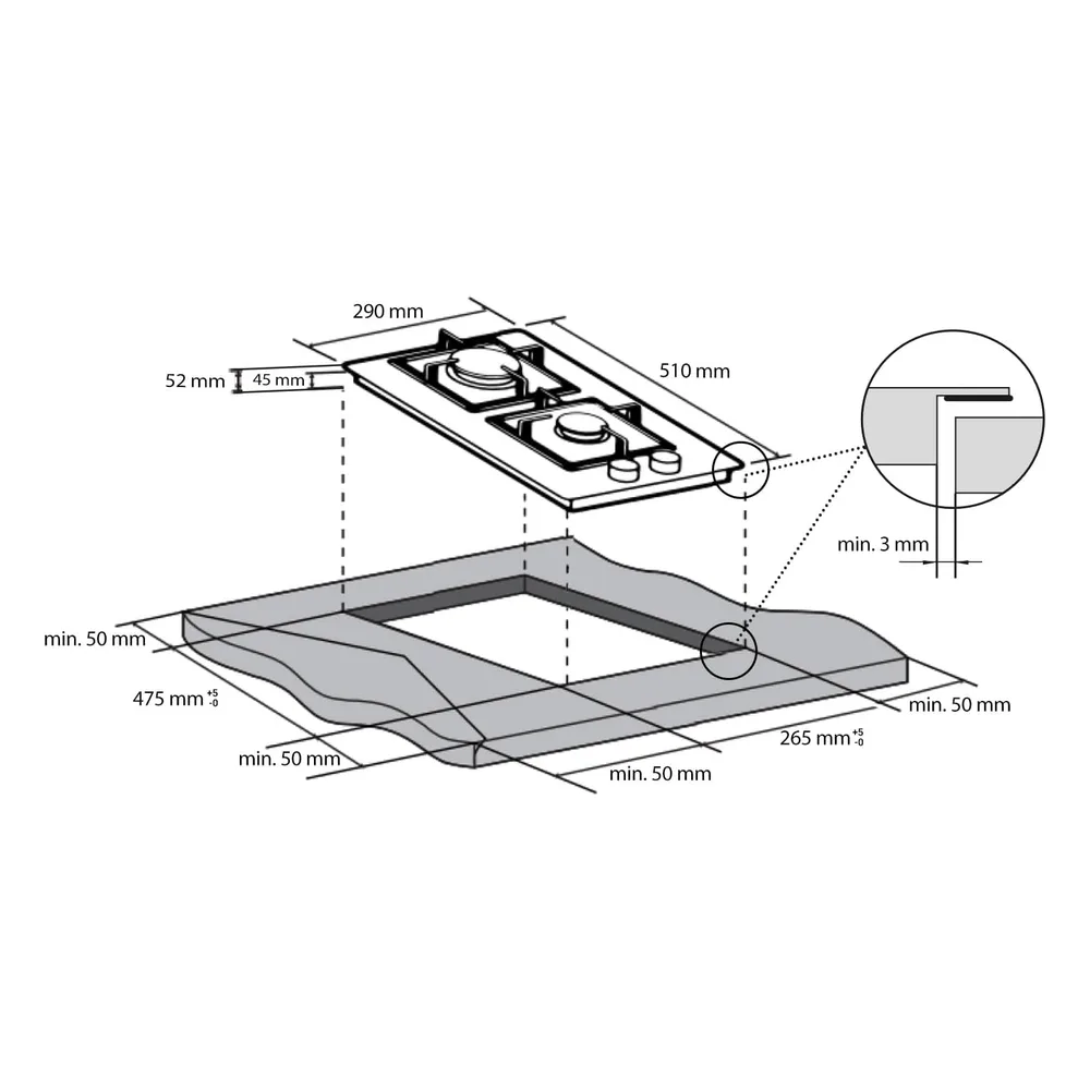 KKT KOLBE Plaque de cuisson gaz