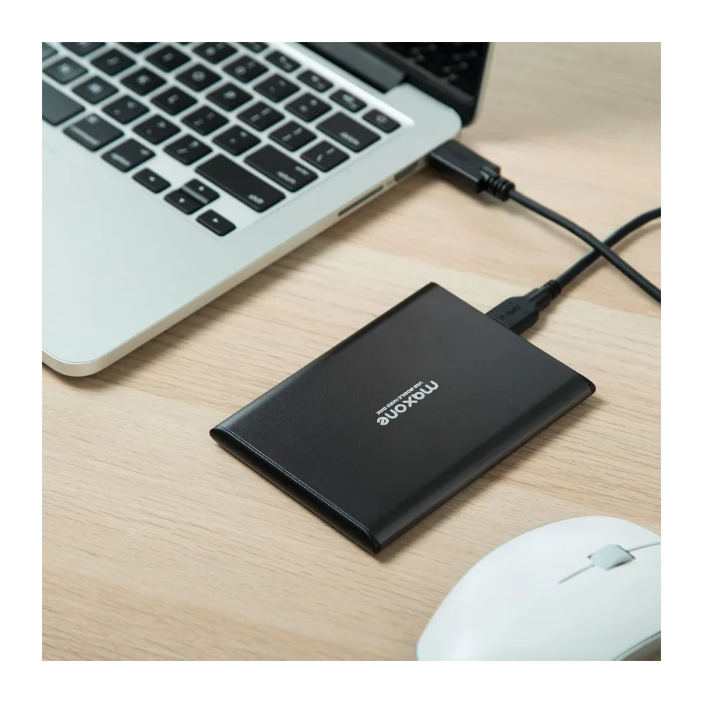 Maxone Disque Dur Externe Portable 1To 2.5" USB 3.0 Ultra Fin Aluminium | Stockage et Sauvegarde pour PC, Mac, Laptop, Xbox One, PS4, Wii U, TV, Windows (1000Go, Gris)