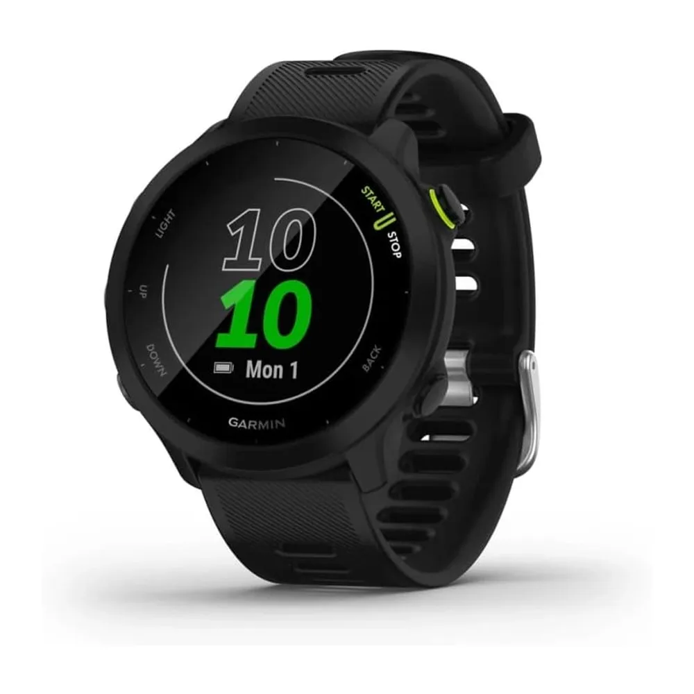 Garmin Forerunner 55 - Montre GPS Multi-activités Running avec Fonctions d’Entrainement Coach et Cardio au Poignet – Noir - Boîtier 42 mm