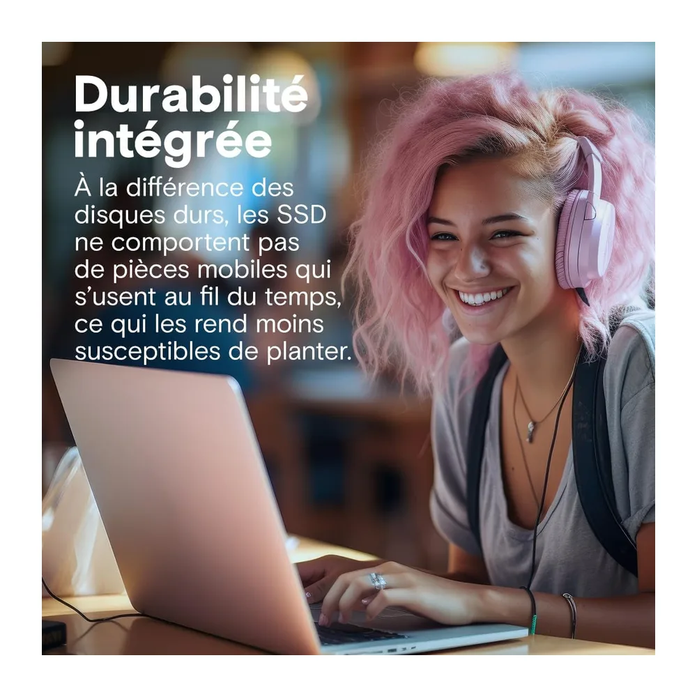 Crucial BX500 SATA SSD 1To2.5 Interne, jusqu'à 540MB/s, Compatible avec Ordinateur Portable et de Bureau (PC), 3D NAND, Accélération Dynamique de l'Écriture - CT1000BX500SSD101