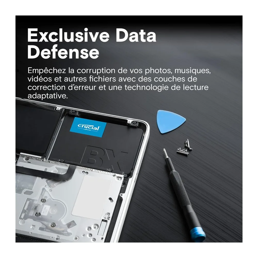 Crucial BX500 SATA SSD 2To, SSD 2.5" Interne, jusqu'à 540MB/s, Compatible avec Ordinateur Portable et de Bureau (PC), 3D