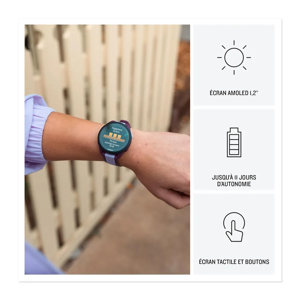 Garmin Forerunner 165 Music, Montre GPS connectée Running, Blanc/Gris, 43mm | Écran AMOLED ultra-lumineux & tactile, aut